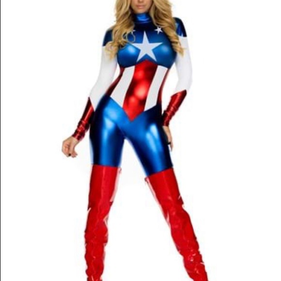 ✅ Women's Plus captain American Allegiance Superhero Costume 1x/2x - Picture 2 of 6